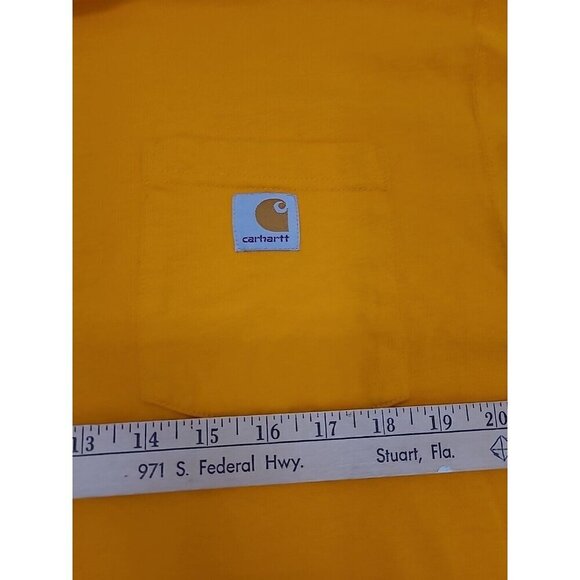 Carhartt Original Fit Tee Shirt Men's Size Large 100% Cotton Safety Orange - Picture 4 of 6